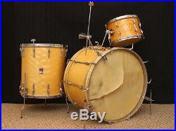 Vintage Premier Drum Outfit 24 12 16 White Marine Drums Set Kit with Hardware