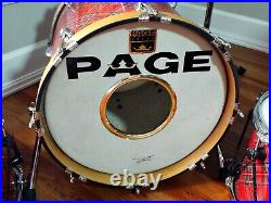 Vintage Rare Page Custom Design 4-pc. Drum Set Rope Tension Toms + Hardware