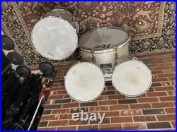 Vintage Rogers R-380 drums set white pearl 22 kick, 16,13,12 toms