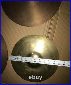 Vintage Set Of 5 Vintage Unknown Drum Cymbals All Used
