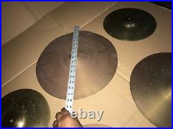 Vintage Set Of 5 Vintage Unknown Drum Cymbals All Used