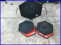 Vintage Simmons SDS8 Red Drum Set Pads- Bass Drum and 4 toms