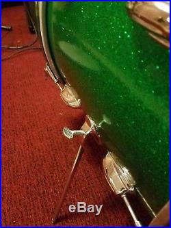 Vintage Slingerland 14n Duet Green Sparkle Drum Set