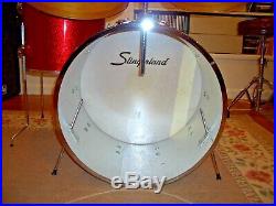 Vintage Slingerland 4 piece Be Bop red sparkle Drum Set Beautiful Condition