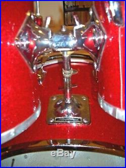 Vintage Slingerland 4 piece Be Bop red sparkle Drum Set Beautiful Condition