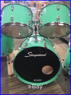 Vintage Slingerland 6 Piece Set 1960s, 12,14,16,20 Teal Green Blue RARE