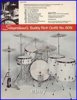 Vintage Slingerland Buddy Rich Tribute Drum Set Replica Of Model 80n