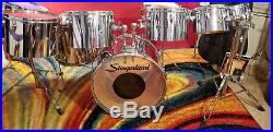 Vintage Slingerland Drum Set 9 pc. Chrome over Maple wood