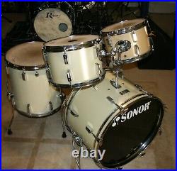 Vintage Sonor Champion Drum Kit 1974 12 13 16 22. Metallic Silver set. Beech