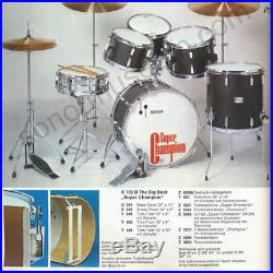 Vintage Sonor Champion Drum Set Rare Tri-Tom Complete w Hardware NICE