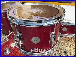 Vintage Star Drum Set 20-16-12-14 Pre-Tama Red Sparkle Excellent Condition