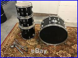 Vintage Tama Imperial Star Black 4pc Drum Set 24 Imperialstar
