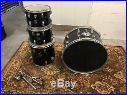 Vintage Tama Imperial Star Black 4pc Drum Set 24 Imperialstar