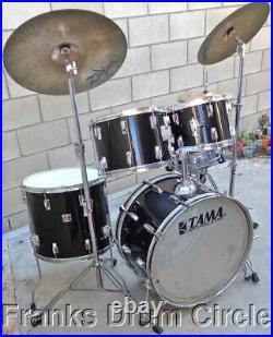 Vintage Tama Imperialstar Drum Set Black with Zildjian Zymbals LARGE ROCK SIZES