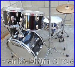 Vintage Tama Imperialstar Drum Set Black with Zildjian Zymbals LARGE ROCK SIZES
