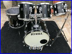 Vintage Tama Superstar 5pc Black Birch Drum Set kit 22x16,16x1610x9,12x10,13x12