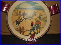 Vintage Toy 1960s Child's Western Cowboy Horse Drum Set Nice