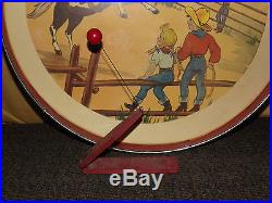 Vintage Toy 1960s Child's Western Cowboy Horse Drum Set Nice