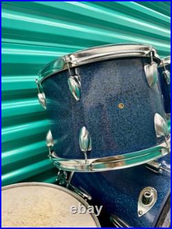 Vintage Whitehall Drum Set 20/12/13/16 Made In Japan -Blue Sparkle