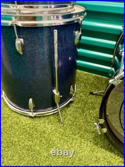 Vintage Whitehall Drum Set 20/12/13/16 Made In Japan -Blue Sparkle