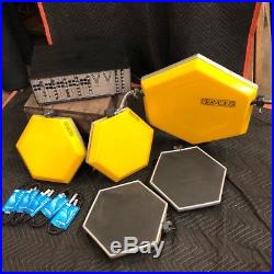 Vintage Yellow Simmons SDSV5 Electronic Drum Set 5 Piece W Brain Control Module