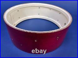 Vintage ludwig pioneer 14x5.5 snare shell (red sparkle)