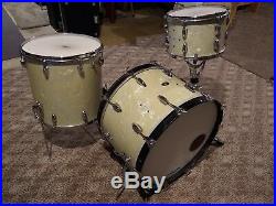 Vintage slingerland drum set white Marine pearl 3 piece