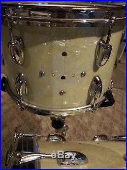 Vintage slingerland drum set white Marine pearl 3 piece