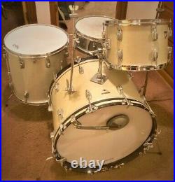 Vtg Ludwig Standard Drum Set Silver Mist With Hardware AS IS CAN'T SHIP LOCAL ONLY