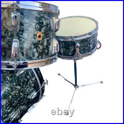 WFL Drum Set 1957 Barrett Deems Porto-Pak Model Black Diamond, 22, 12, 13 WFL Drum Set 1957 Barrett Deems Porto-Pak Model Black Diamond, 22, 12, 13