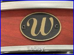 Weir 13x3 Cherry Piccolo Snare Drum With Black Hoops And Gold Hardware Drumset Weir 13x3 Cherry Piccolo Snare Drum With Black Hoops And Gold Hardware Drumset