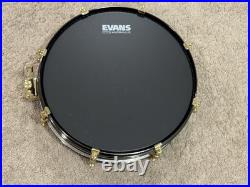 Weir 13x3 Cherry Piccolo Snare Drum With Black Hoops And Gold Hardware Drumset Weir 13x3 Cherry Piccolo Snare Drum With Black Hoops And Gold Hardware Drumset