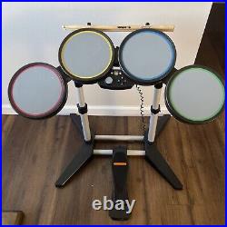 Wired Xbox 360 Rock Band Drum Set + Wired & Wireless Guitar + Mic&Games READ DES