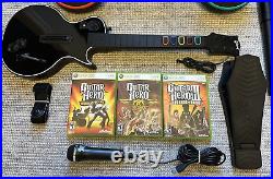 Xbox 360 Guitar Hero World Tour Drum Set Foot Pedal Les Paul Guitar 3 Games Band