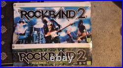 Xbox 360 Rock Band Bundle Wired Drumset+3 Guitars+Mic Complete Set TESTED