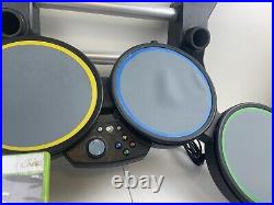 Xbox 360 Rock Band Drum Set BUNDLE Guitar Drums + Game