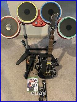 Xbox One Rock Band 4 LIMITED EDITION RED Drums with Pedal & RIVALS Game & Guitar