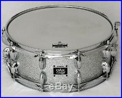 Yamaha 5 Piece Oak Custom Drumset Silver Sparkle Lacquer Excellent Condition