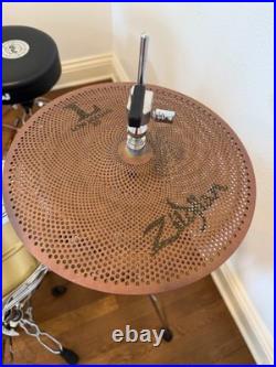 Yamaha Absolute Hybrid Maple Pink Champagne Sparkle Drum Set Snare & Cymbals