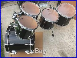 Yamaha Beech Custom Black 22-10-12-14-16 Drum Set- MIJ