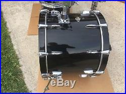 Yamaha Beech Custom Black 22-10-12-14-16 Drum Set- MIJ