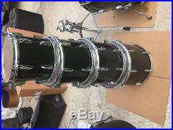 Yamaha Beech Custom Black 22-10-12-14-16 Drum Set- MIJ