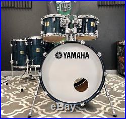 Yamaha Birch Custom Absolute 5pc Sea Blue Drum Set Made In Japan