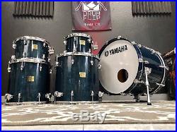 Yamaha Birch Custom Absolute 5pc Sea Blue Drum Set Made In Japan