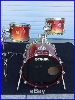 Yamaha Birch Custom Absolute Nouveau 3 Piece Drum Set Apple Sparkle Fade Japan