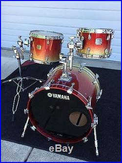 Yamaha Birch Custom Absolute Nouveau 3 Piece Drum Set Apple Sparkle Fade Japan