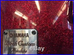 Yamaha Birch Custom Absolute Nouveau 5pc Drum Set Red Sparkle Lacquer PRISTINE