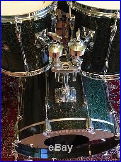 Yamaha Club Custom 4 Piece Drum Set, 12, 13, 16, 22, Midnight Black Sparkle
