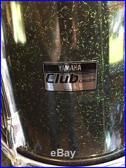 Yamaha Club Custom 4 Piece Drum Set, 12, 13, 16, 22, Midnight Black Sparkle