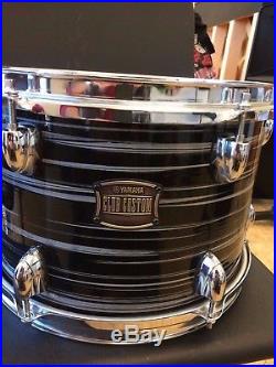 Yamaha Club Custom Drums Black Swirl 12 14 20 Two Sets of Hoops! Steel and Wood